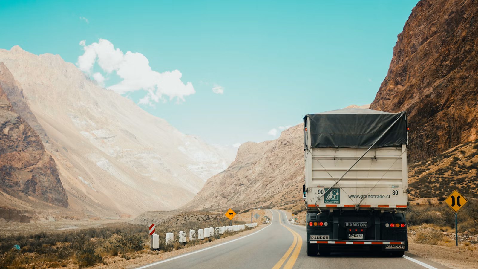 Trucks on highway logistics